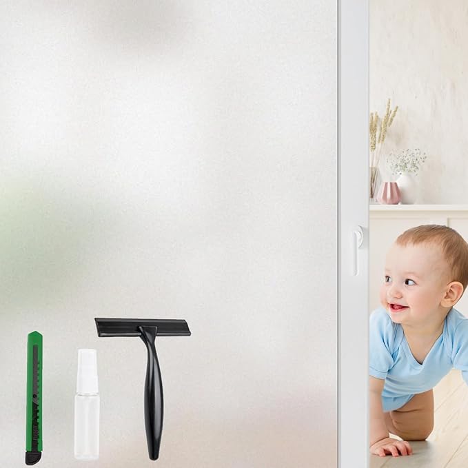 STATINT Window Film Privacy, Frosted Non Adhesive Window Stickers, Anti UV Opaque Removable Static Cling Glass Coverings for Home Kitchen Bathroom Office, Matte, 29.5 Inch X 13.1 Feet