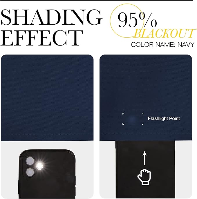 NICETOWN Blackout Curtain Panels for Bedroom, Navy, 2 Panels, W29 x L30-inch, Thermal Insulated Grommet Top Blackout Draperies and Drapes for Basement