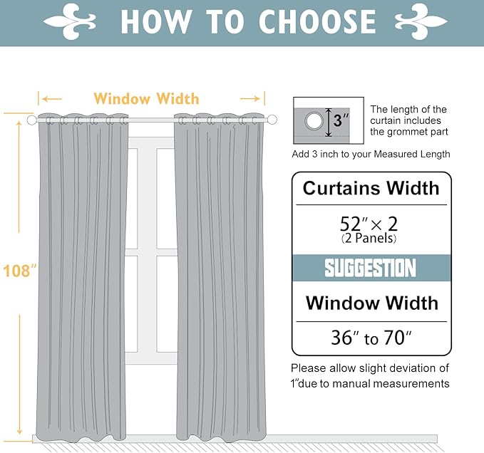 ChrisDowa 100% Blackout Curtains 108 inch Long for Bedroom with Black Liner, 2 Thick Layers Total Blackout Thermal Insulated Grommet Window Curtains 2 Panels Set (Brown, 52 x 108 Inch)