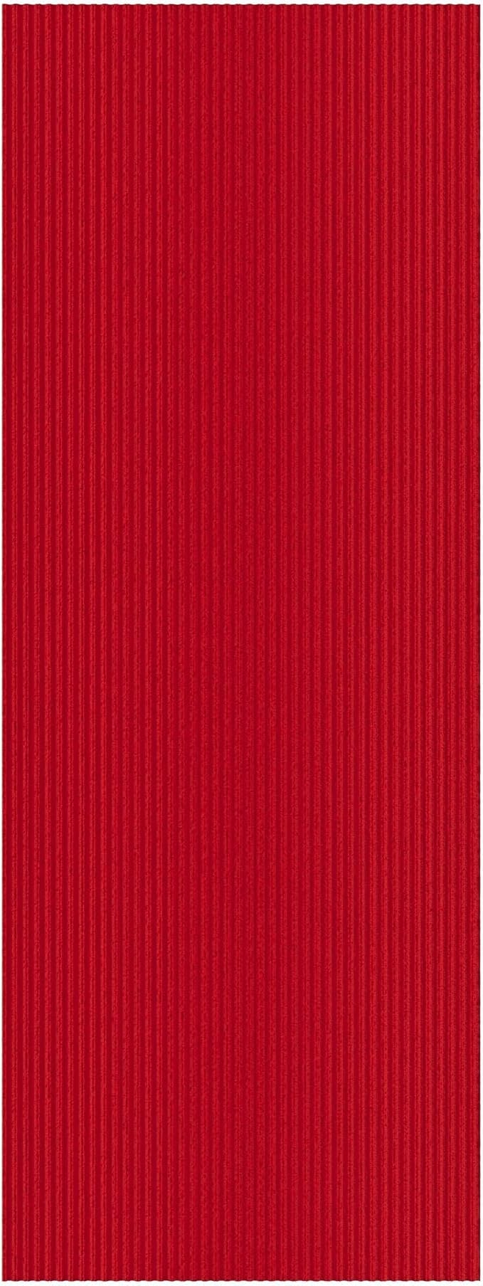 Ottomanson 2'7" x 9' Hallway Runner with Scraper Pile Extra Durable Non-Slip Rug Mat for Indoor & Outdoor Use - Ideal for Kitchen, Entryway, Patio & Garage - High-Traffic Carpet, Red