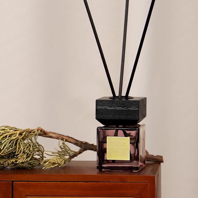 Reed Diffuser Set of 3, 50ml | White Birch Cedar & Oud Bergamot & Green Tea Tree Essential Oil, 15 Diffuser Sticks, Hotel Collection Bathroom Air Fresheners