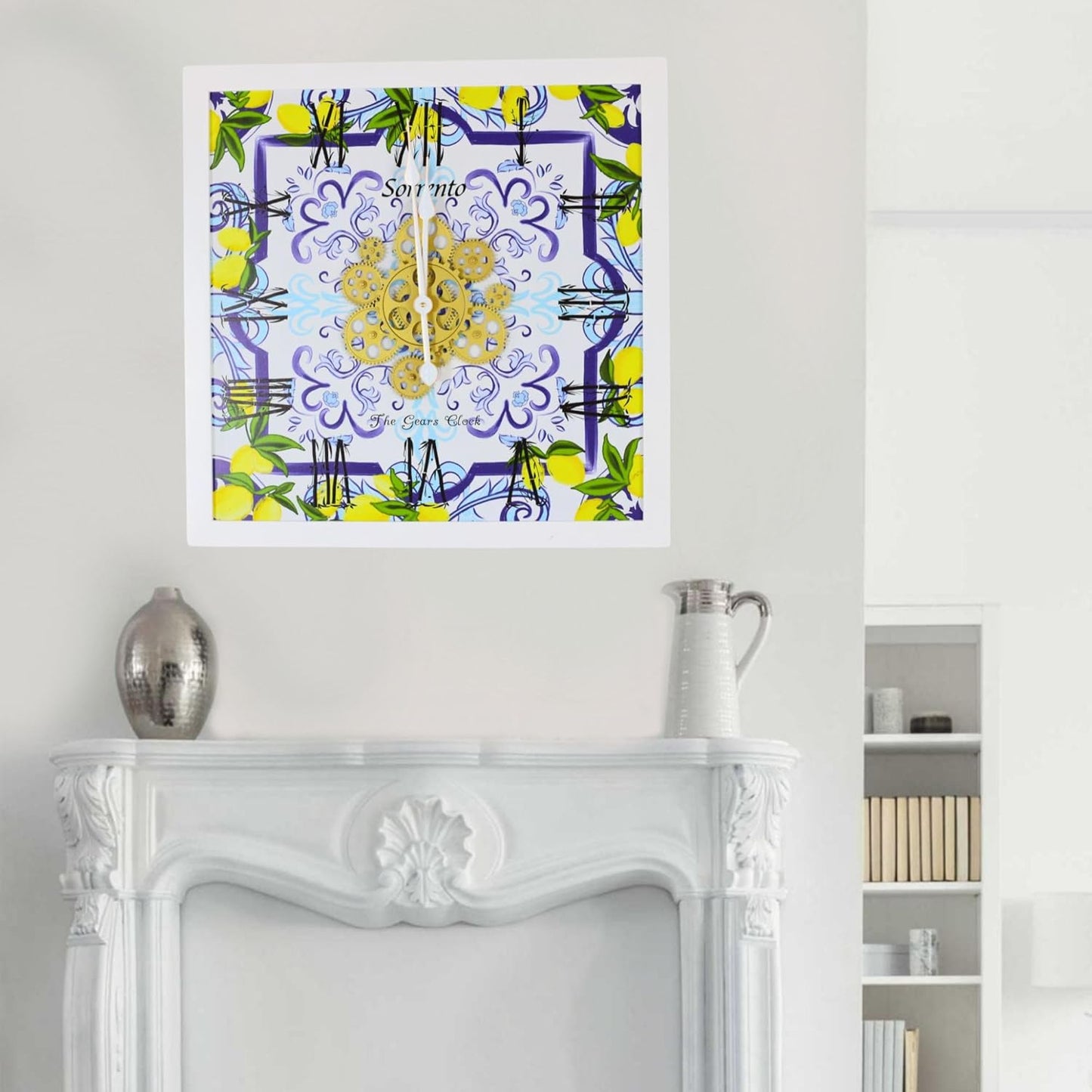 The Gears Clock Wall Clock Italy Collection with Moving Gears (Sorrento, 24 inches (60 cm))