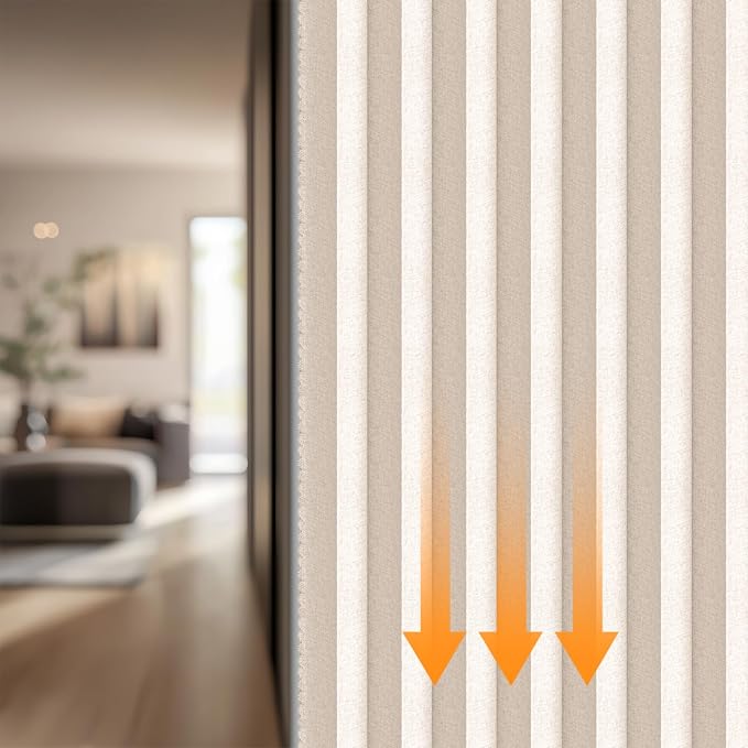 AJAZZ Blackout Door Curtain Pleated Magnetic Doorway Curtain Accordion Door Interior Room Divider Invisible Applicable Bedroom Room Living Room (1 Pack, 43W x 78 L,Biscotti Beige)