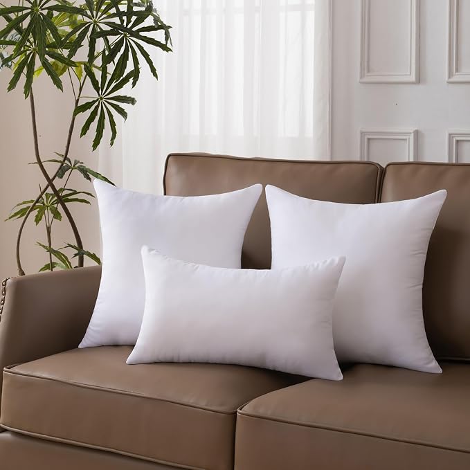 22 x 22 Pillow Insert Set of 4 - Premium Soft and Fluffy 22 Inch Large Sofa Decorative White Square Throw Pillow Inserts Stuffing for Living Room Couch and Bedroom Interior Cushions