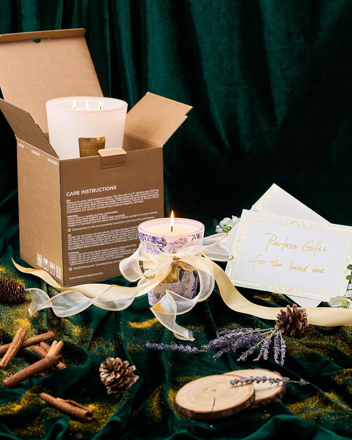 M&SENSE Creamy Vanilla Pie Scented Natural Soy Wax Candle, 14.1oz 60 Hours Long Lasting Slow Burning Candles for Home Decor, Aromatherapy Candle for Stress Relief