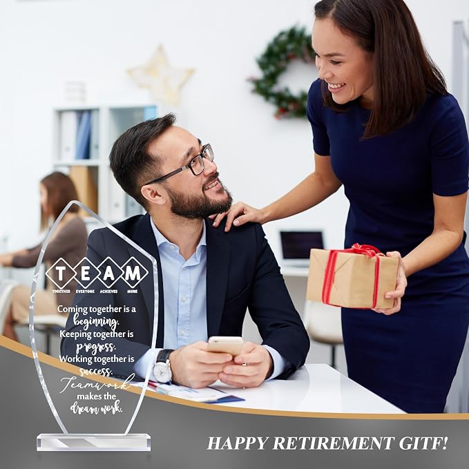 10 Pcs Employee Appreciation Gift Awards for Coworker Acrylic Social Worker Trophy May You Be Proud of The Work You Do Sign Prizes Gift for Volunteer Teacher Nurse Secretary Admin Assistant(Team)