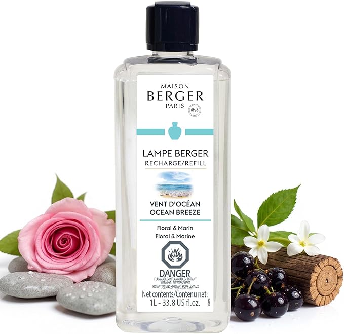 MAISON BERGER Lampe Berger Refill, 1 L, Ocean Breeze | Catalytic Lamp Fragrance Refill, Helps Neutralize Odors, ~160 h Fragrance Diffusion, Made in France