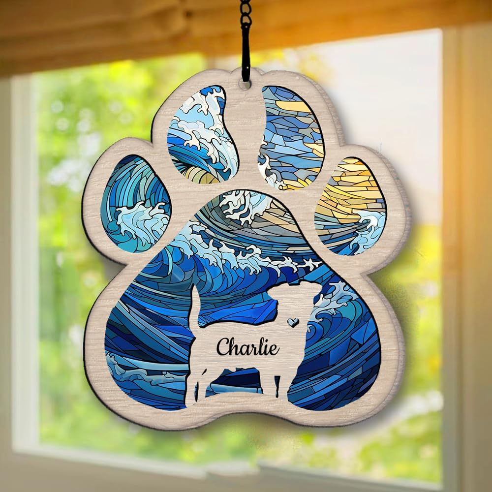 Personalized Schnoodle Suncatcher Dog Memorial Gifts, Custom Schnoodle Ornament Christmas Tree, Pet Remembrance Gift, Loss of Dog Sympathy Gift, Pets Memorial Ornament, Pet Loss Suncatcher