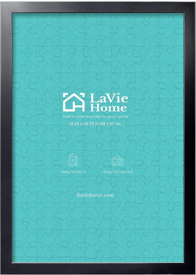 LaVie Home 19.25x26.75 Picture Frame Black, Puzzles Frame for Wall Decoration, Classic Black Minimalist Style Suitable for Decorating Houses, Offices, Hotels, Puzzles Posters Photos or Artwork（1 Pack）