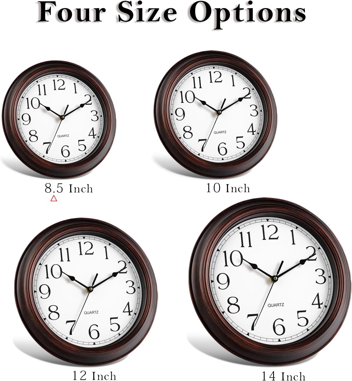 Wall Clocks Battery Operated Silent Non-Ticking Wall Clock 8.5 Inch Small Vintage Retro Rustic Style Decorative for Kitchen Living Room Home Office (Bronze)