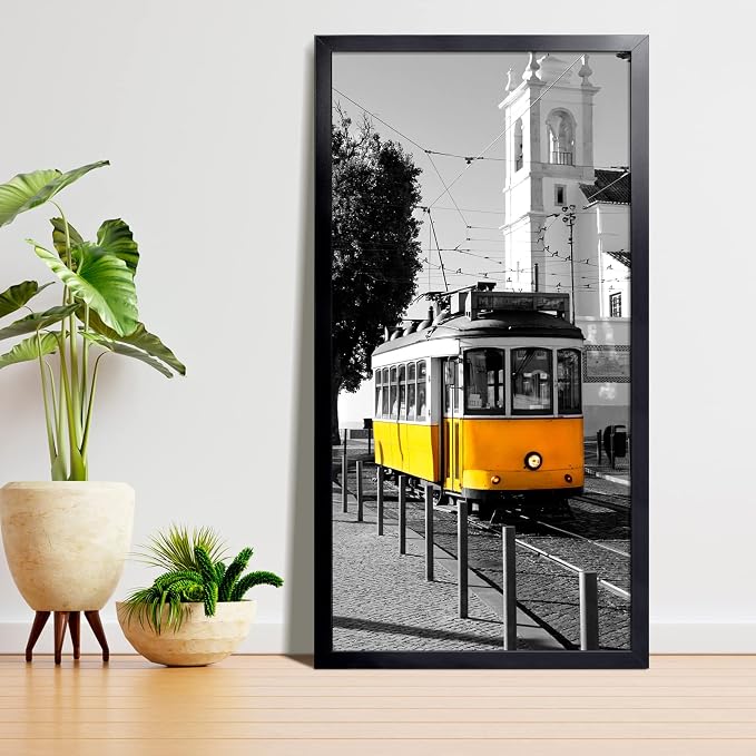 LaVie Home 24 x 48 Picture Frame, Large Poster Frame with High Definition Plexiglass, Horizontal or Vertical Wall Gallery Poster Frames Suitable for Photos, Artworks, Posters,Puzzle, Black 1pc