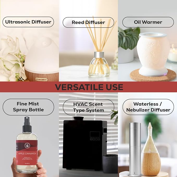 Aroma Country Apple Cinnamon Luxury Diffuser Oil Refill (8.5 Fl Oz) | Hotel-Inspired • Long-Lasting Home Fragrance • for Aromatherapy, Reed Diffusers, Diffuser Machines & Room Sprays