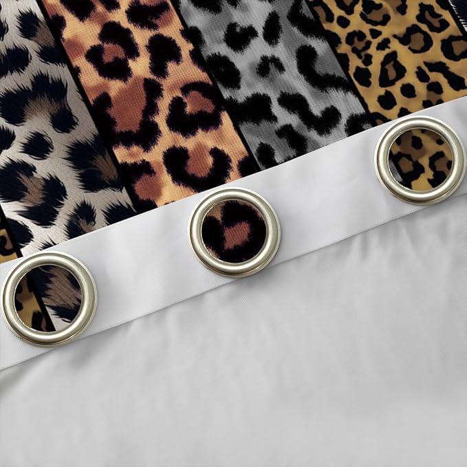 Feelyou Leopard Curtains for Bedroom Living Room Wild Animals Print Blackout Darkening Drapes Cheetah Window Treatments, 2 Panels 42 x 90 Inch Safari Room Decor