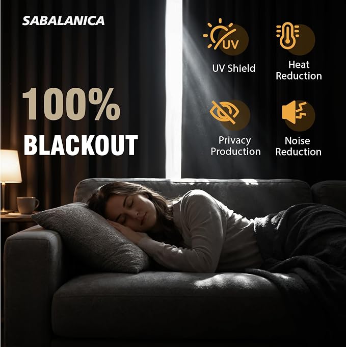 4 Panels 100% Blackout Linen-Textured Curtains, Thick Thermal Insulated Grommet Drapes with Subtle Herringbone Weave, Luxury Decor for Bedroom/Living Room, 54 x 108 Inches, Taupe