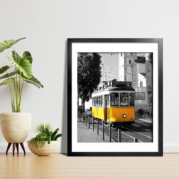 LaVie Home 26 x 32 Poster Frame Black, Display Pictures 22x28 with Mat or 26x32 Without Mat, Stable and Sturdy Picture Frame and Polished Plexiglass, Horizontal and Vertical Format of The Wall（1 Pack）