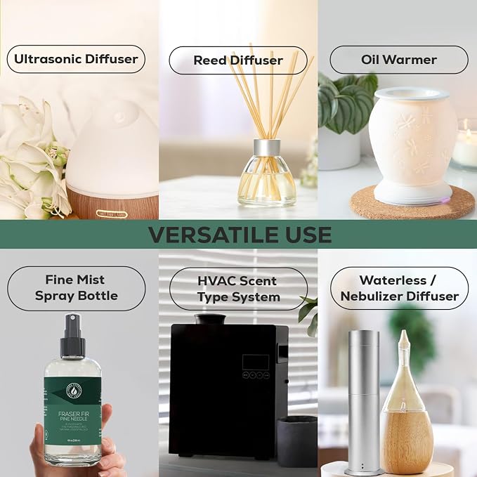 Aroma Country Fraser Fir Luxury Diffuser Oil Refill (8.5 Fl Oz) | Hotel-Inspired • Long-Lasting Home Fragrance • for Aromatherapy, Reed Diffusers, Diffuser Machines & Room Sprays