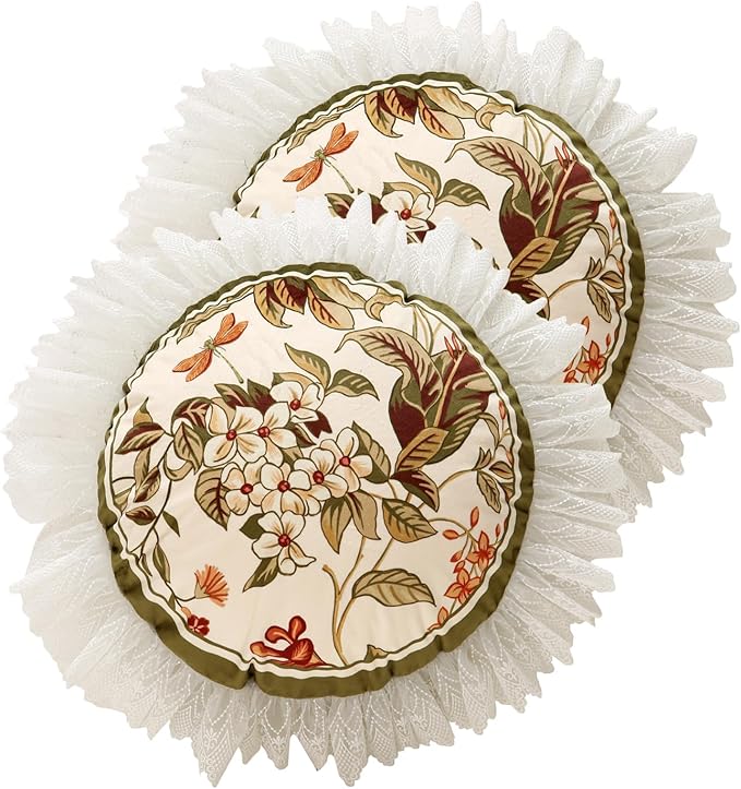 ISAENNE Designer Velvet Throw Pillow Covers,Set of 2,Diameter 16"-Grace D | Pillow Cover,Concealed Zipper Design,Dragonfly Pattern,Sofas,Bedroom,Living Room,Lounge Chairs,All Season Home Decor