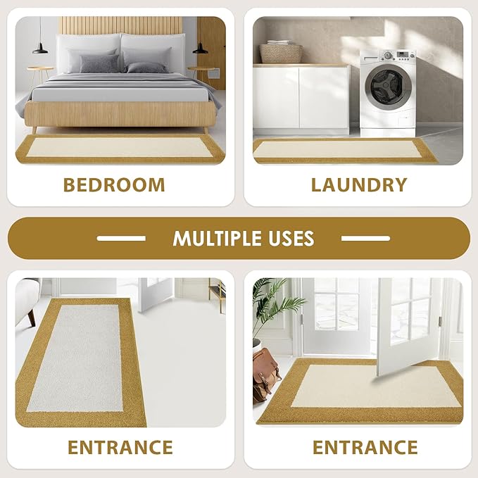 Machine Washable Runner Rug 24" x 84", Non Slip Kitchen Mat for Floor, Absorbent Entryway Rug for Kitchen, Bedroom, Hallway, Bathroom, Door (Roll Packing)