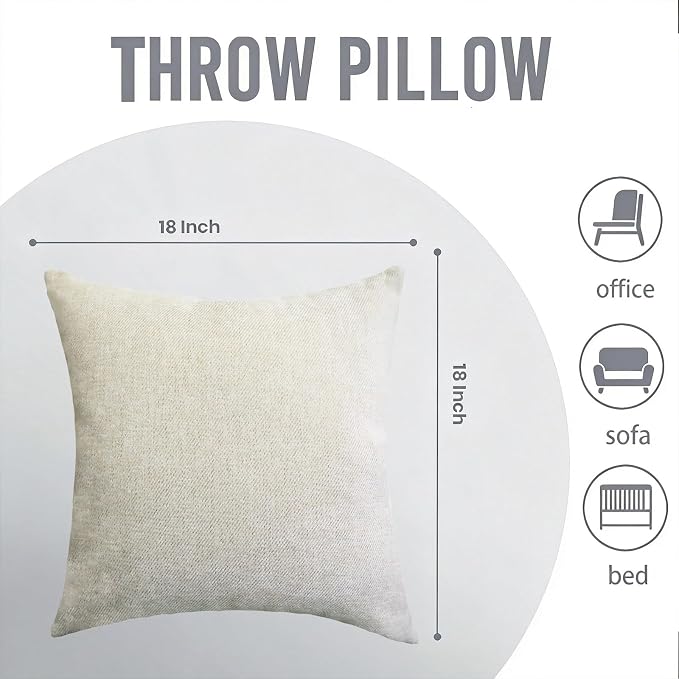 Small Throw Pillow 18x18,Couch Pillows,Velvet Throw Pillow for Bed and Couch,Set of 2,Beige