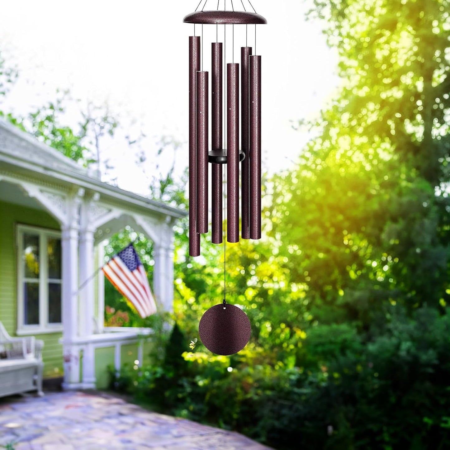 45'' Large Wind Chimes for Outside with Deep Tone, Wind Chimes Outdoor Garden & Patio Hanging Décor, Sympathy Gifts. Bronze