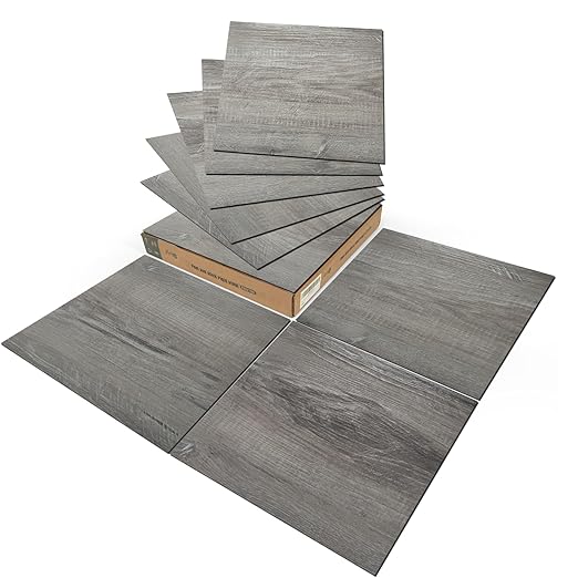 Art3d Peel and Stick Vinyl Floor Tiles 10-Pack 12 x 12 inch, Self Adhesive Waterproof Flooring Wood Planks for Kitchen, Dining Room, Bedrooms, Cover 10 Sq. Ft, Taupe Ash