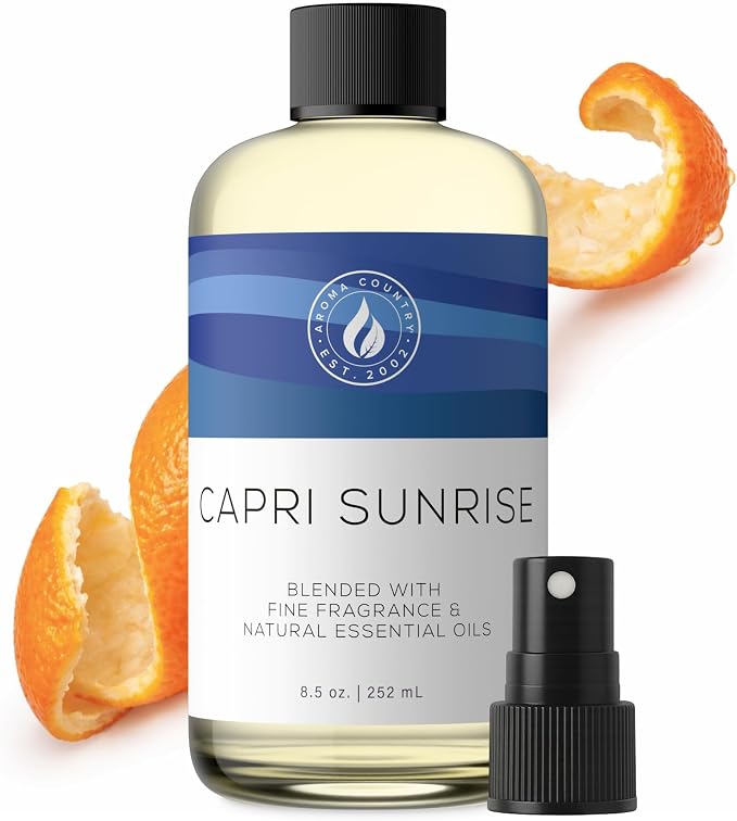 Aroma Country Capri Sunrise Luxury Diffuser Oil Refill (8.5 Fl Oz) | Hotel-Inspired • Long-Lasting Home Fragrance • for Aromatherapy, Reed Diffusers, Diffuser Machines & Room Sprays