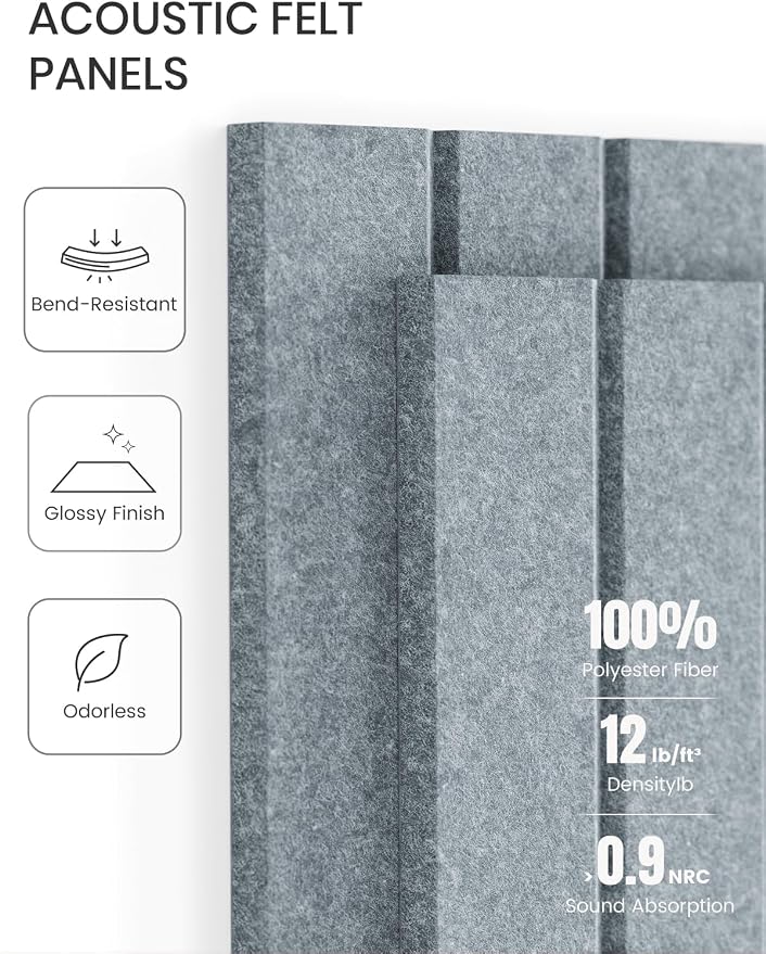 Fluxynara Large Felt Bulletin Board 36"x24" Cork Board Alternative - 6 Pack with 32 Safe Removable Adhesive Tabs, Cork Boards for Walls Cork Board for Home Office Classroom Pin Board-Blue Gray
