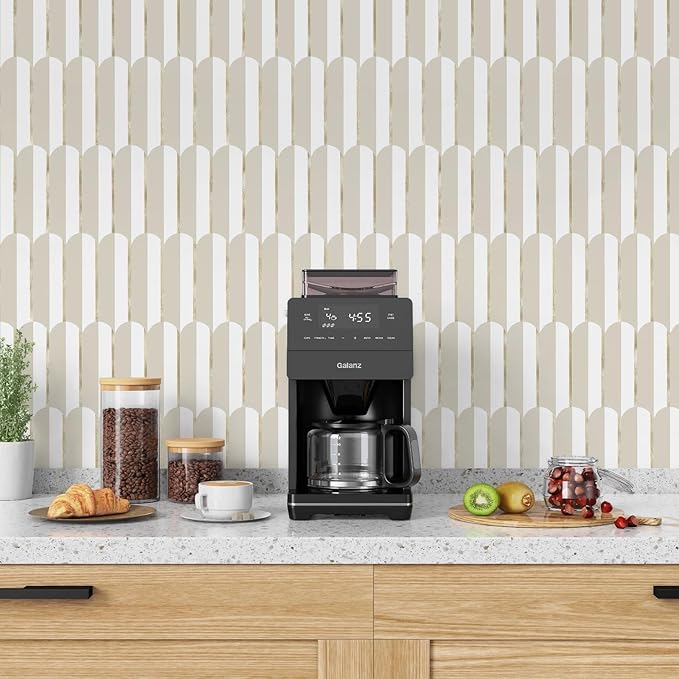 Vamos Tile Peel and Stick Backsplash Seamless Tile for Kitchen,White and Essaouira Taupe PVC Mixed Light Gold Self Adhesive Fish Scale Metal Mosaic Tiles (10 Sheets)