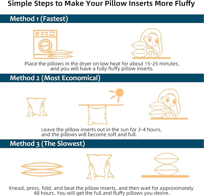 20 x 20 Pillow Inserts Set of 4 - Premium Soft and Fluffy 20 Inch Large Sofa Decorative White Square Throw Pillow Inserts Stuffing for Living Room Couch and Bedroom Interior Cushions