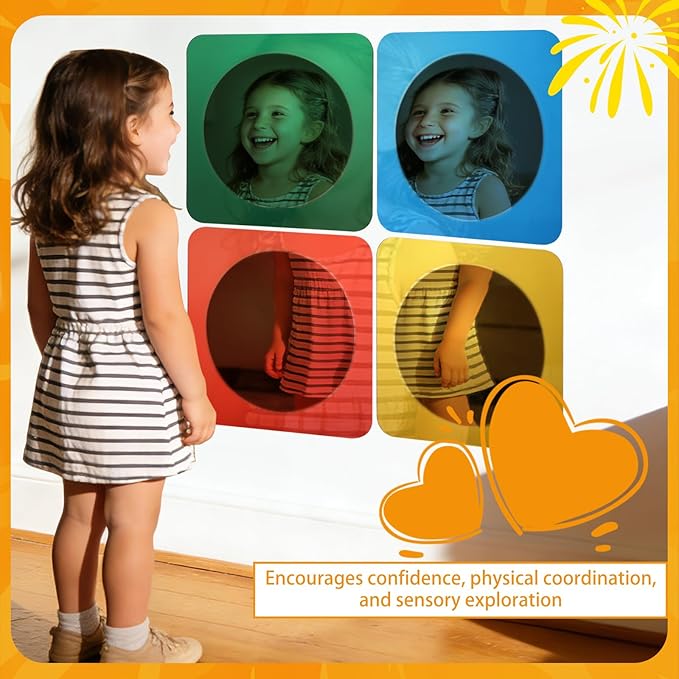 8 Pcs Sensory Wall Mirror, Acrylic Bubble Mirror Christmas Wall Decoration for Sensory Room or Science Classroom, Visual Tactile Stimulation and Curiosity Inspiration