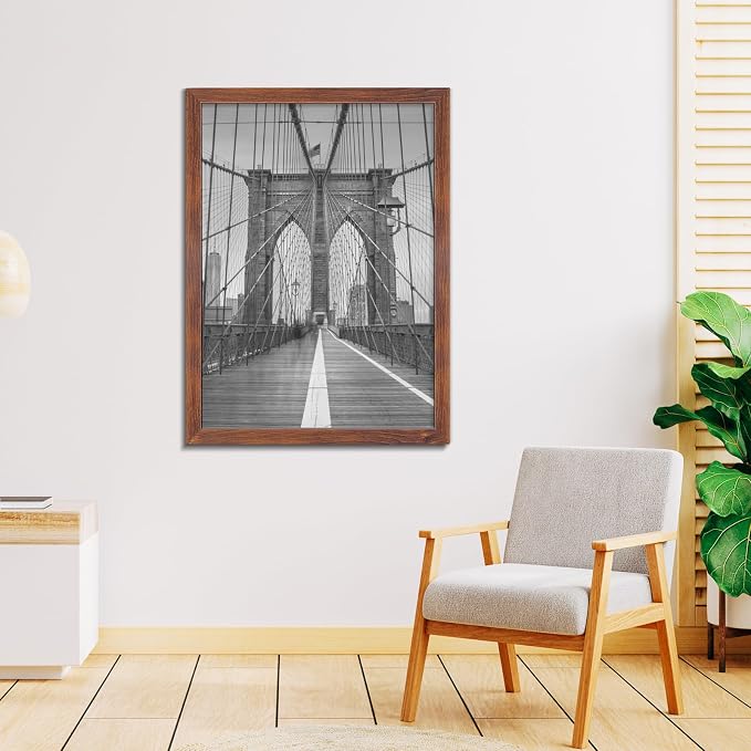 LaVie Home 20x27 Picture Frame Brown, Puzzles Frame for Wall Decoration, Classic Brown Minimalist Style Suitable for Decorating Houses, Offices, Hotels, Puzzles Posters Photos or Artwork（1 Pack）