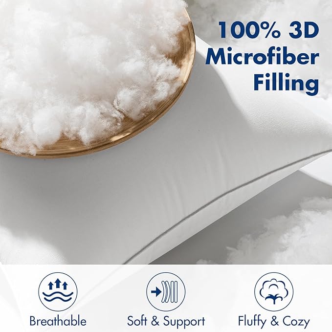 MIULEE Pack of 4 18x18 Outdoor Pillow Inserts, Waterproof Decorative Square Throw Pillow Inserts for Patio Sofa Garden Porch Couch