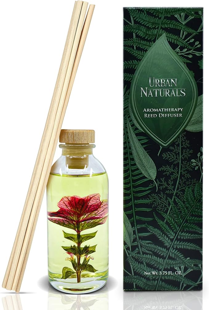 Urban Naturals Reed Diffuser Set, Black Raspberry Vanilla - Shelf Décor | Made with Essential Oils & Real Botanicals, Blackberry, Amber, Vanilla Orchid & Sandalwood, Made in the USA