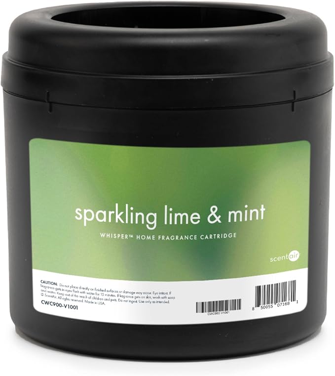 ScentAir Whisper Essential Monthly Plug-in Refill, Sparkling Lime & Mint | Fragrance Diffuser Cartridge Refill for Home and Office