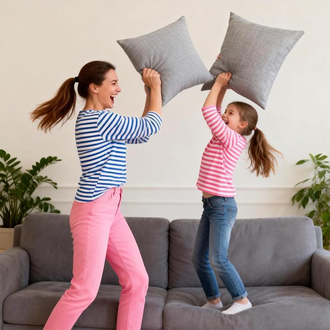 Throw Pillows with Inserts Included, 18x18 Couch Pillows for Living Room & Outdoor, Boho Decorative Pillows for Sofa, Bed, Patio, All-in-One Cushions, 2 Pack.