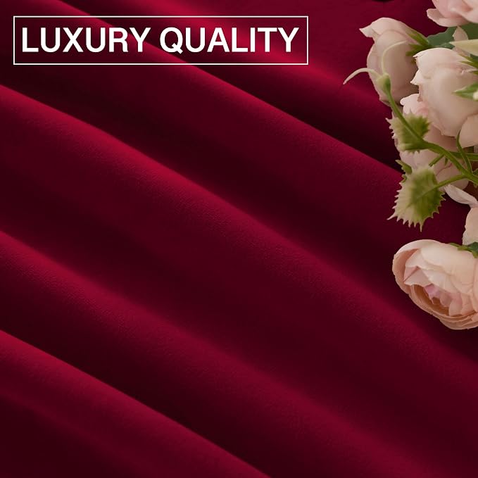 StangH Christmas Decor Red Curtains 72-inch - Super Soft Luxury Velvet Bedroom Room Darkening Drapes Thermal Insulated Curtains for Living Room, W52 x L72-inches, 2 Panels