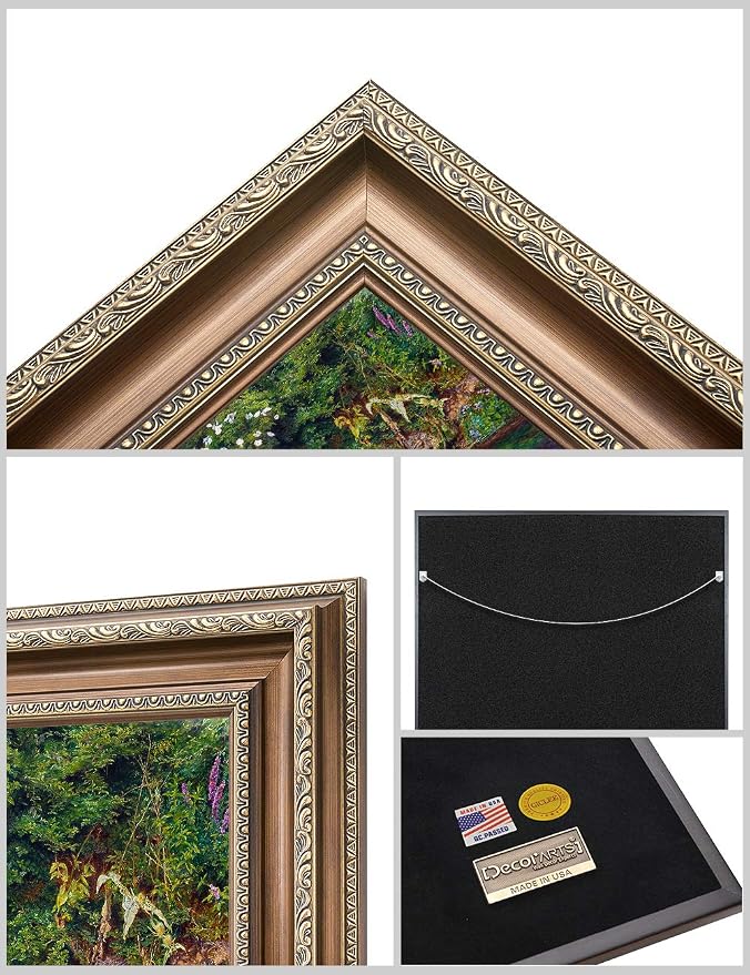 DECORARTS-World Famous Art With Frame Ophelia by John Everett Millais. Giclee Print on Canvas. Professionally Framed for Home and Office Decor. Ready to Hang. 30"L x 20"W