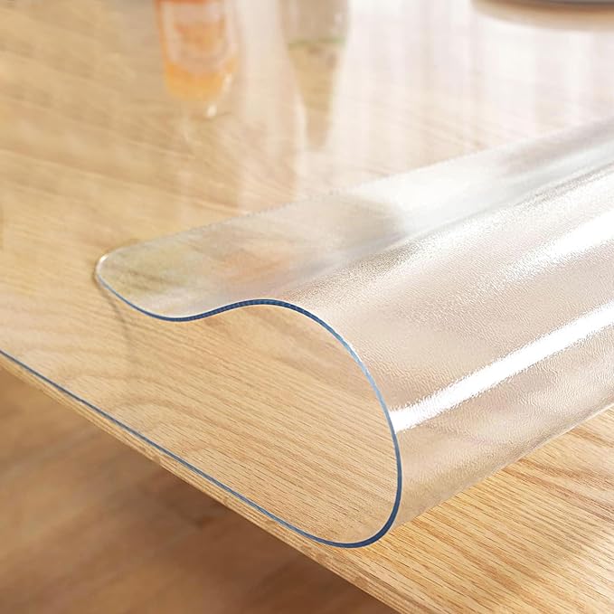 LovePads Frosted Desk Mat 16 x 48 Inch, 1.5mm Thick Frosted Table Protector, Waterproof Plastic Table Cover Protector, PVC Desk Protector Mat, Vinyl Desk Cover for Desktop, Coffee & Dining Table