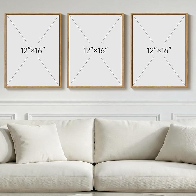 3 Piece Framed Minimalist Boho Canvas Wall Art for Bedroom, Abstract Sage Green Geometric Artwork for Walls, Green and Beige Picture Print Paintings for Hallway Office Wall Decor 12x16 Inch