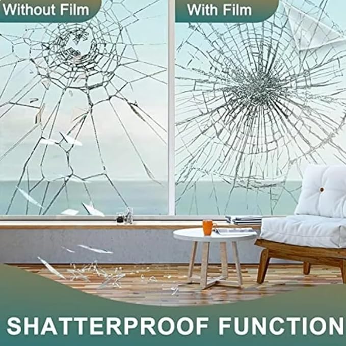 RockRose Window Security Film 20% VLT 99% UV Tinted Film,4 Mil Shatterproof Glass Protection for Home and Office, UV Rejection and Glare Reduction 60 in x 100 FT