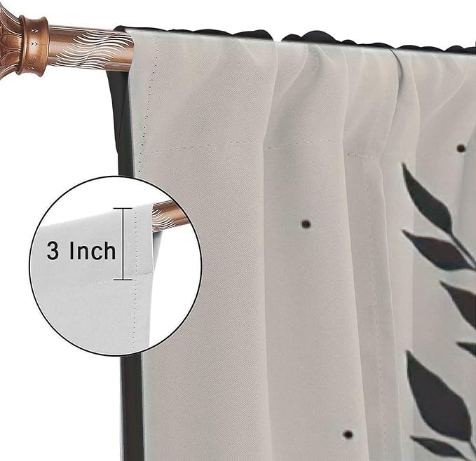 Witchy Curtains, Moody Curtains for Bedroom, Goth Curtains, Moth Curtains Moon Curtains for Bedroom Living Room W63xL72 Inch