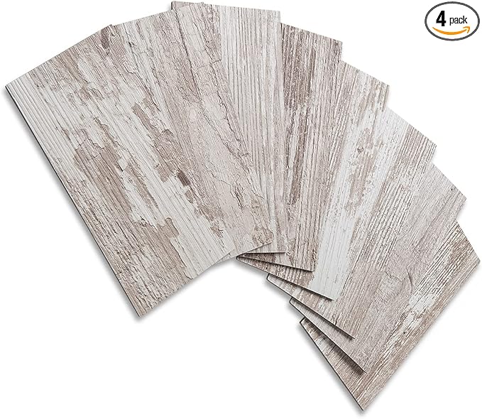 AULIGET 3" x 6" Subway Tile Peel and Stick Backsplash, Thick PVC Stick on Wall Tiles (4, Brown Birch)