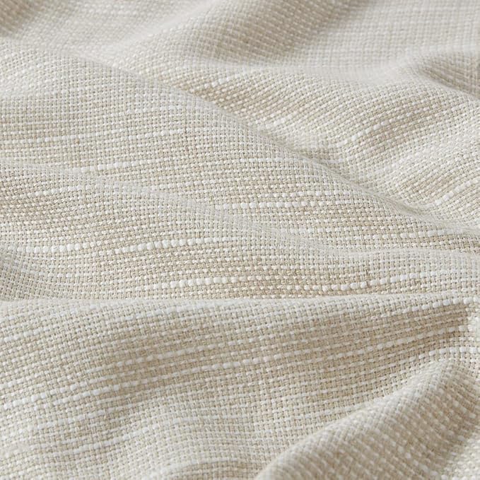 Madison Park Linen Blend Curtain Window, Thermal Insulated Fleece Lining, Living Room Decor Light Filtering Drape for Bedroom, 1-Single Panel Pack Fits 1.25" Rod, Beals, 50x84 Tab Top, Natural