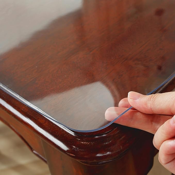 Clear Table Protector 30 x 72 Inch, 2mm Thick Plastic Table Cover, Waterproof PVC Clear Table Cover Protector, Desk Protector Mat, Writing Desk Pad for Desktop, Coffee & Dining Table