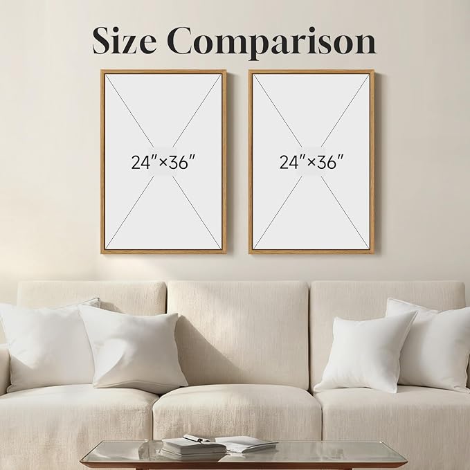 Large Framed Neutral Abstract Wall Art for Living Room, Set of 2 Brown Gray Black Modern Canvas Artwork for Walls, Luxury Watercolor Contemporary Painting Prints Wall Decor Hallway Office, 24x36 Inch