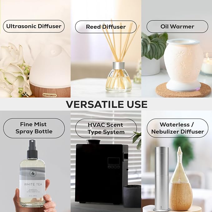 Aroma Country White Tea Luxury Diffuser Oil Refill (4 Fl Oz) | Hotel-Inspired • Long-Lasting Home Fragrance • for Aromatherapy, Reed Diffusers, Diffuser Machines & Room Sprays