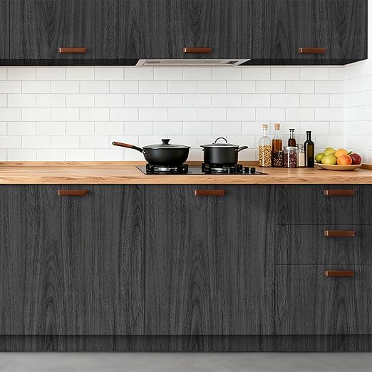 Peel and Stick Floor Tile-Wood Vinyl Flooring Roll Waterproof for Kitchen and Bathroom-15.8" x 118.1" Self Adhesive Laminate Flooring Stickers Cover 12.9 sq.ft