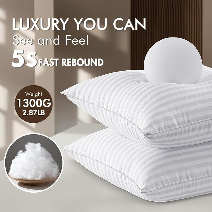 MIULEE 26x26 Pillow Inserts, Firm and Fluffy Decorative Square Throw Pillows for Couch Sofa Bed, Down Alternative with 100% Cotton Cover Pack of 2