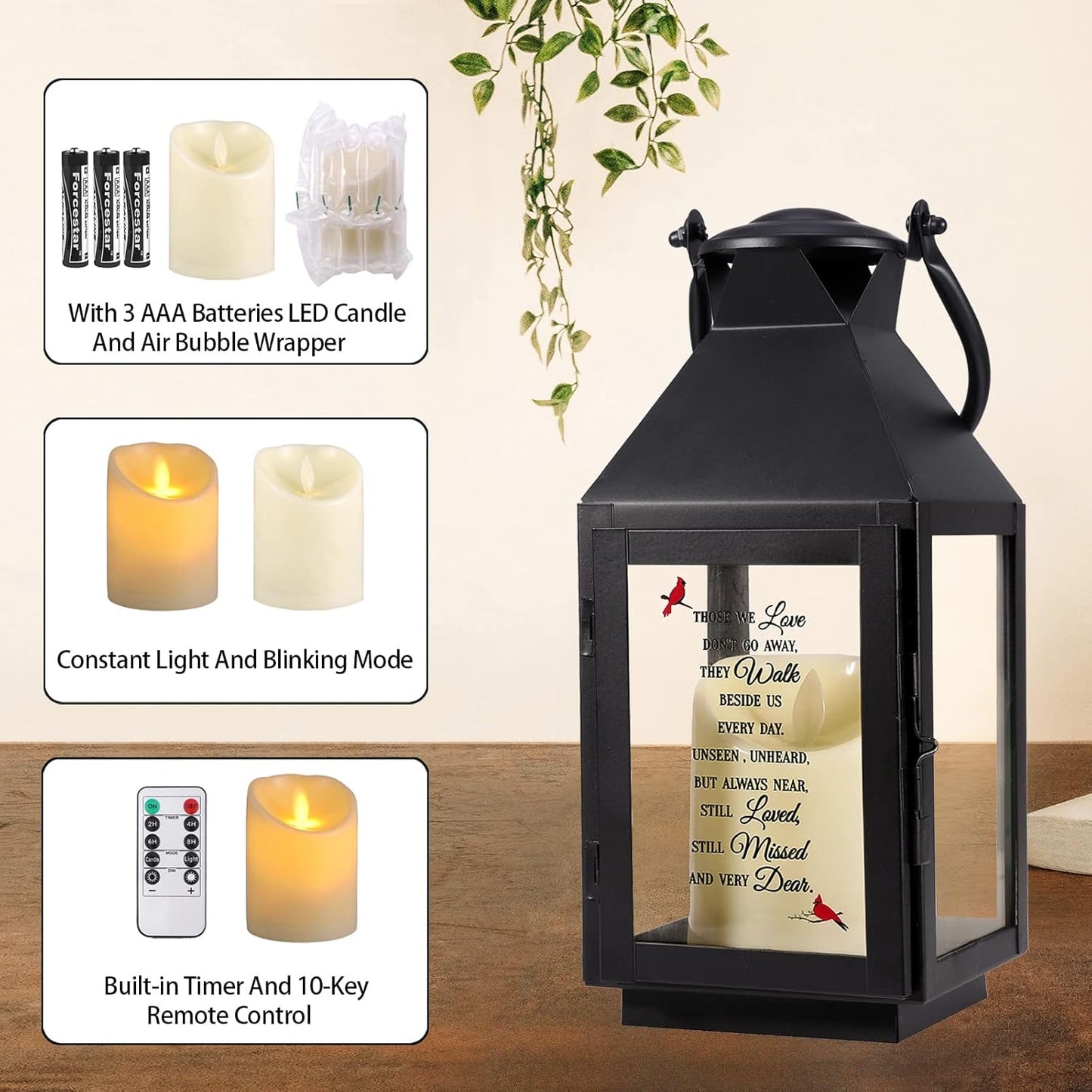 Memorial Lantern, Sympathy Gifts for Loss of Mom/Dad/Loved One, Bereavement Gifts, in Memory of Loved One Gifts, Remembrance Gifts for Loss, Celebration of Life, Memorial Gifts, Funeral Gifts