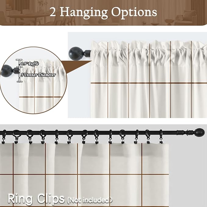 Plaid Curtains 84 inches Long for Bedroom,Farmhouse Gingham Curtains 84 Inches Long for Living Room,Beige Taupe Rustic Gingham Checkered Rod Pocket Light Filtering Stripes Privacy Drapes 2 Panels